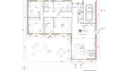 Diseñando la distribución perfecta: Plano arquitectónico de una casa habitación de un nivel.