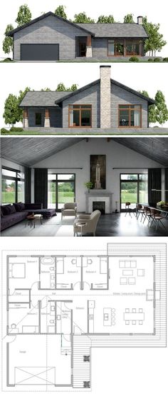 Planes de casas de rancho y diseños de ranchos en Builderhouseplans Com ...