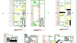 Planos arquitectónicos de casa de 2 plantas en AutoCAD