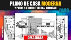 Planos arquitectónicos de casas de 2 pisos en AutoCAD