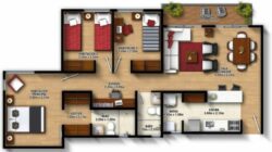 Planos de casas con 2 habitaciones principales